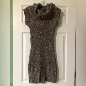 Brown cowl neck sweater dress